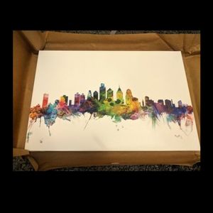 Philadelphia Skyline Art Painting Canvas